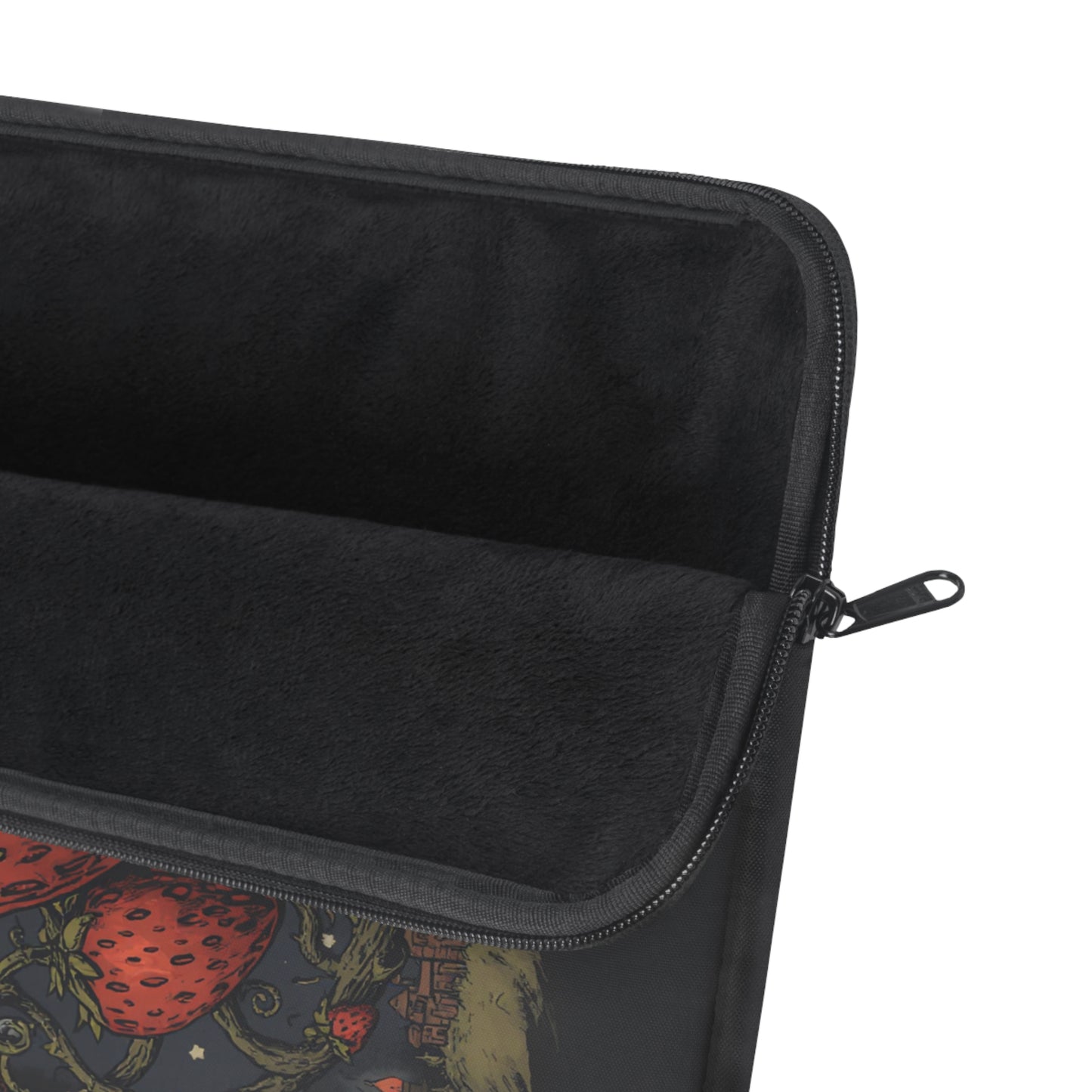 Strawberry Patch Illustration Laptop Sleeve | Cute Mouse Forest Design