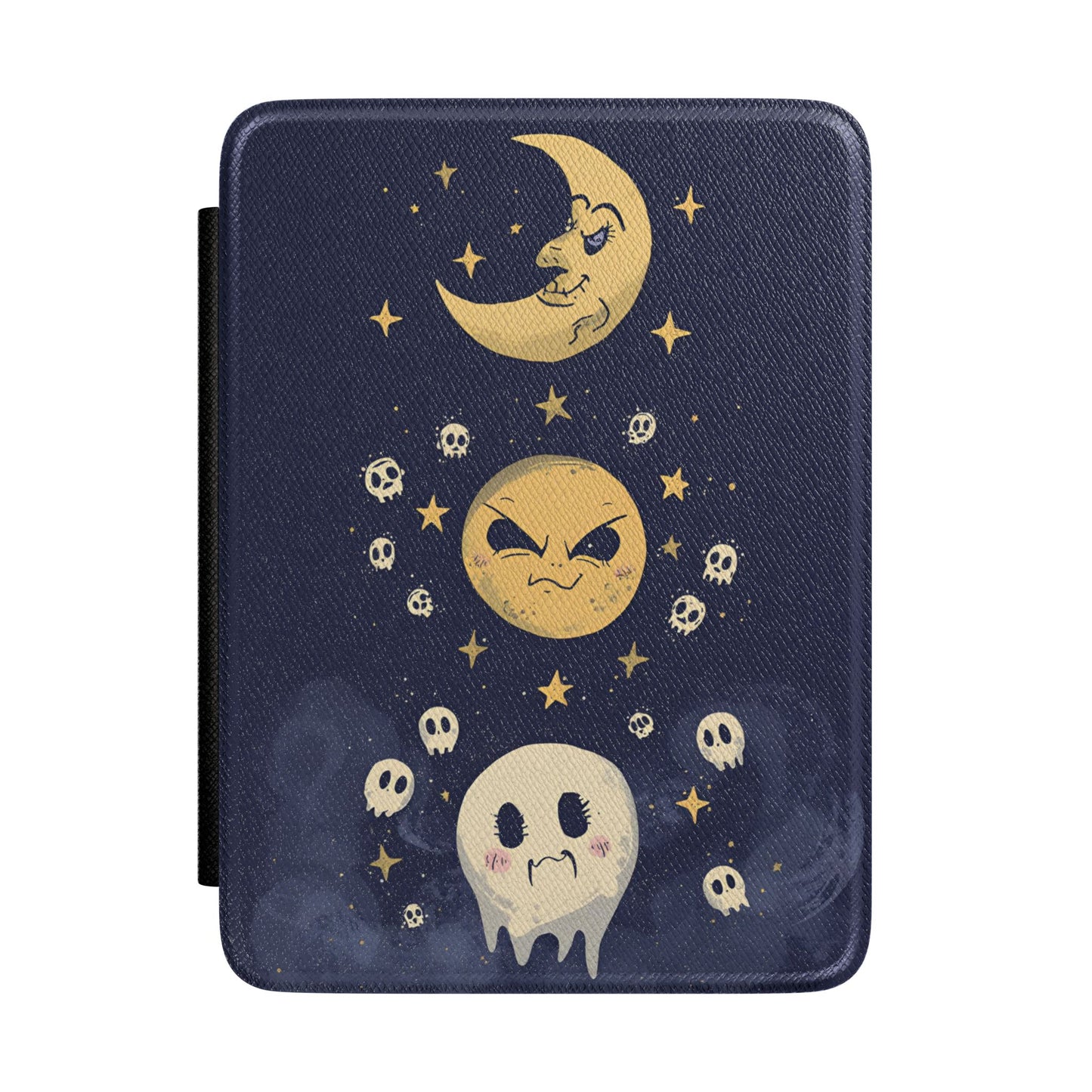 Crescent Moon Ghosts Kindle Case | Spooky Cute Halloween E-Reader Cover