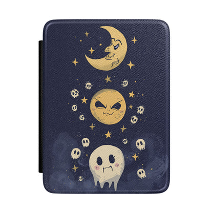 Crescent Moon Ghosts Kindle Case | Spooky Cute Halloween E-Reader Cover