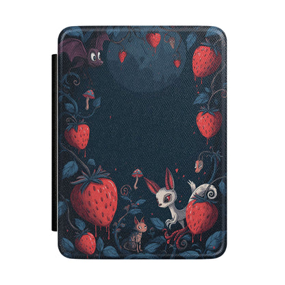 Strawberry Forest Animals Kindle Case | Bunny, Mouse & Bat Illustration