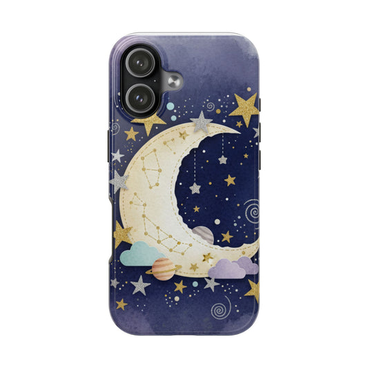 Crescent Moon Constellation Phone Case | Stars, Planets, Night Sky