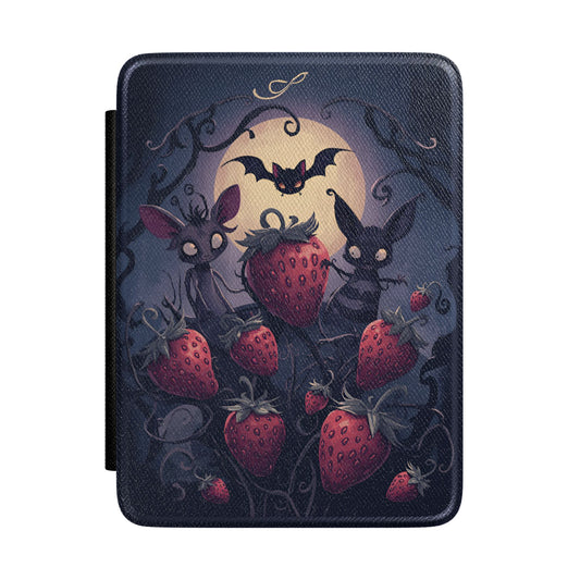 Strawberry Bats Kindle Case | Cute Gothic Moonlight Illustration